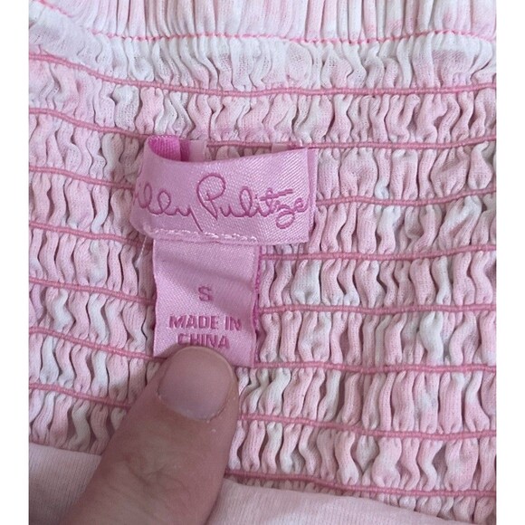 Lilly Pulitzer Chandie Mini Dress Womens Size S Cosmo Pink Strapless Smocked - Picture 2 of 5